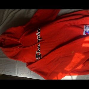 ORANGE CHAMPION HOODIE